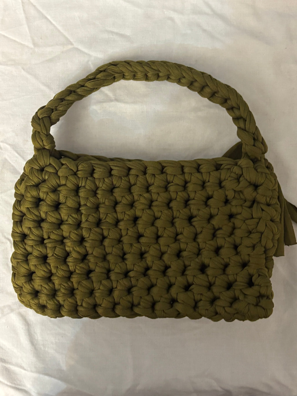 Khaki kiss crochet shoulder Bag